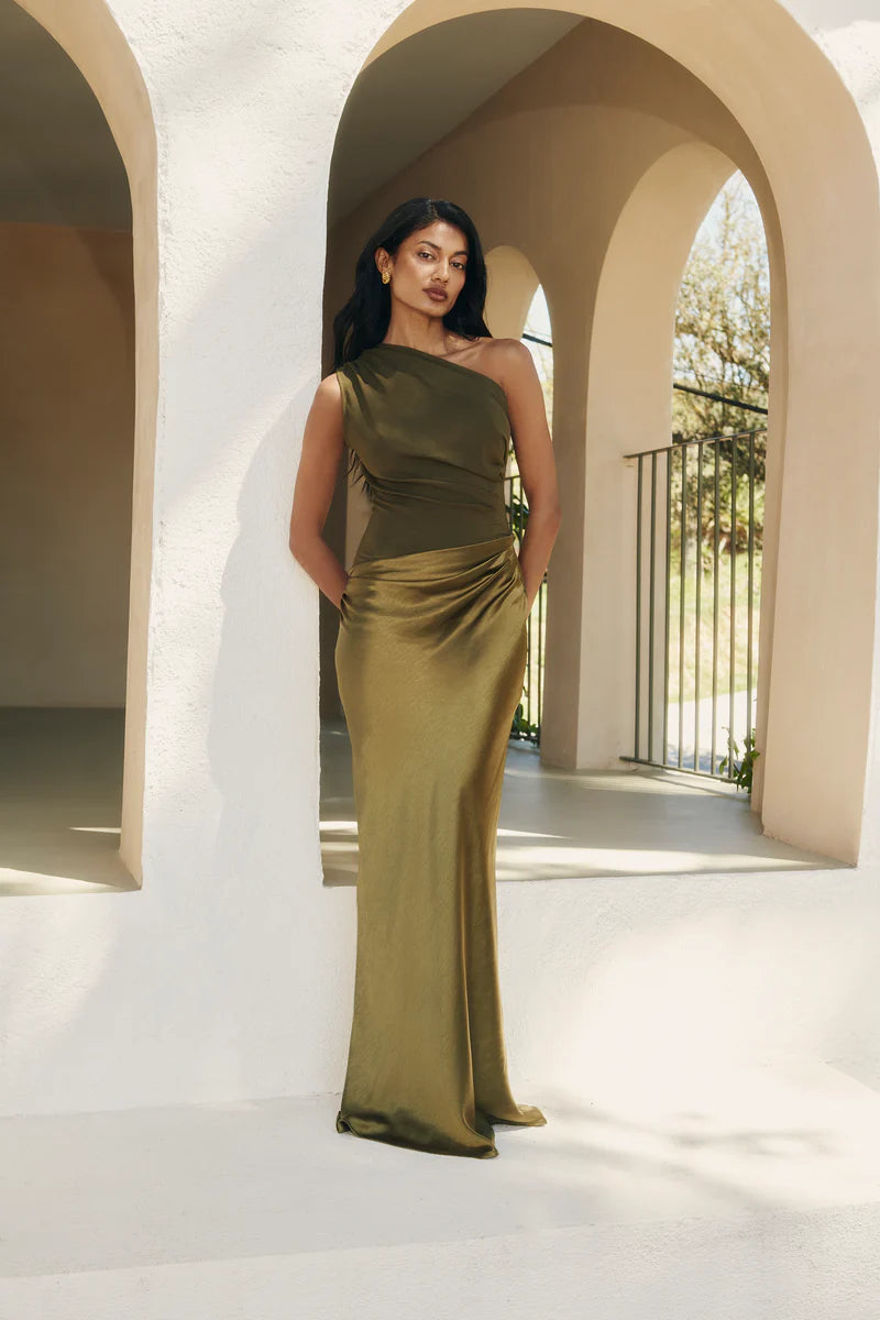 YS-One Shoulder Fitted Dress