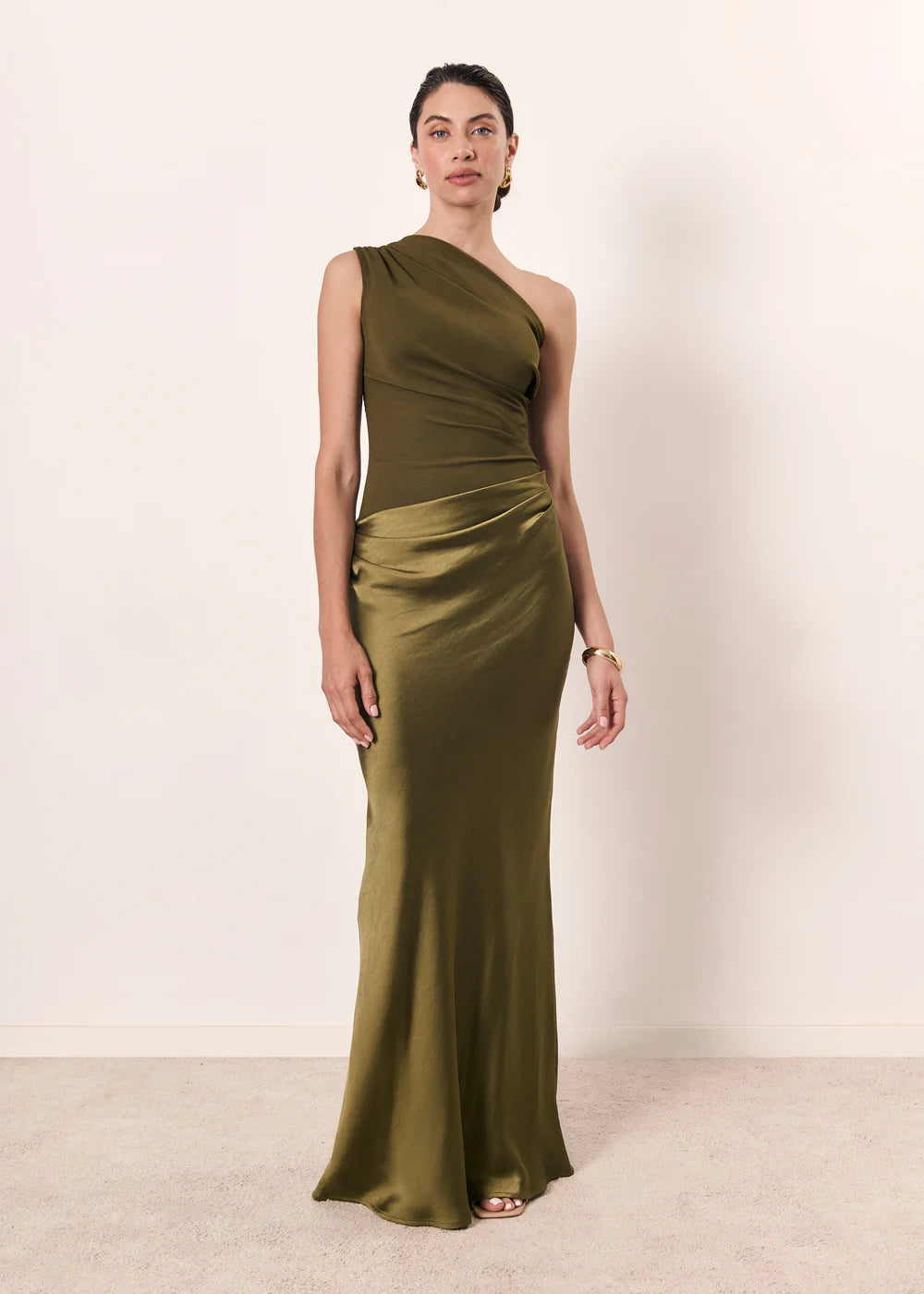 YS-One Shoulder Fitted Dress