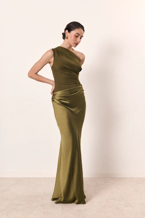 YS-One Shoulder Fitted Dress
