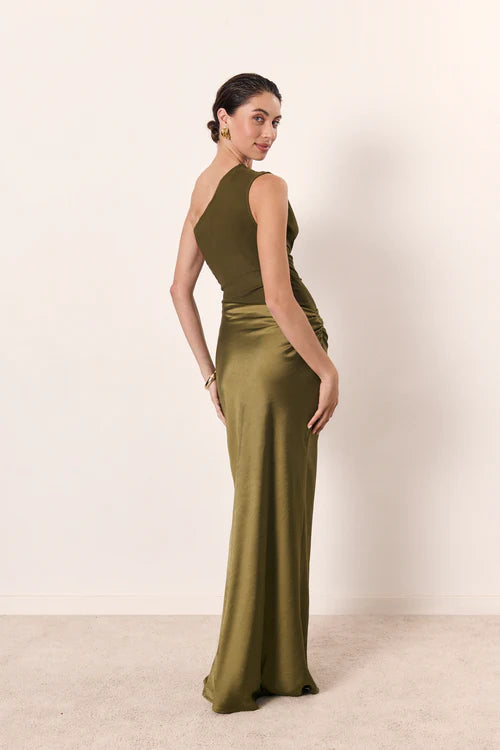 YS-One Shoulder Fitted Dress