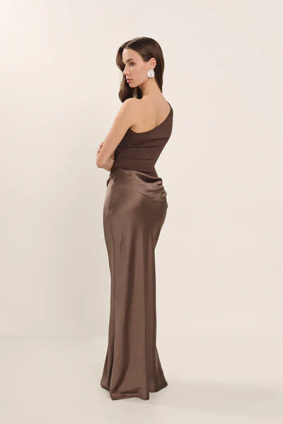 YS-One Shoulder Fitted Dress