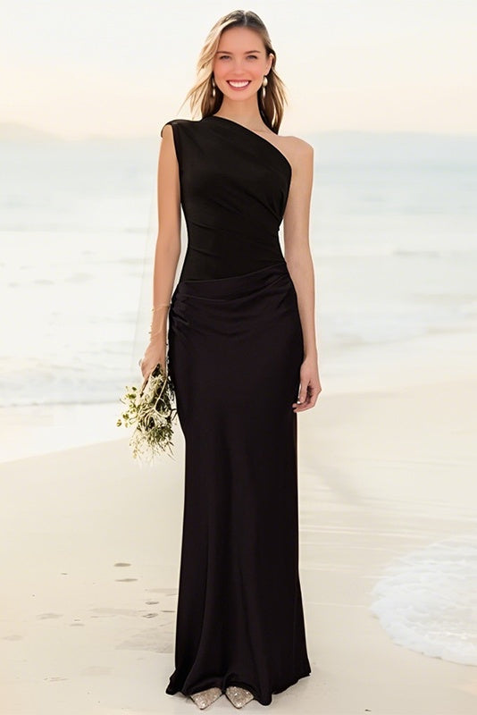 YS-One Shoulder Fitted Dress