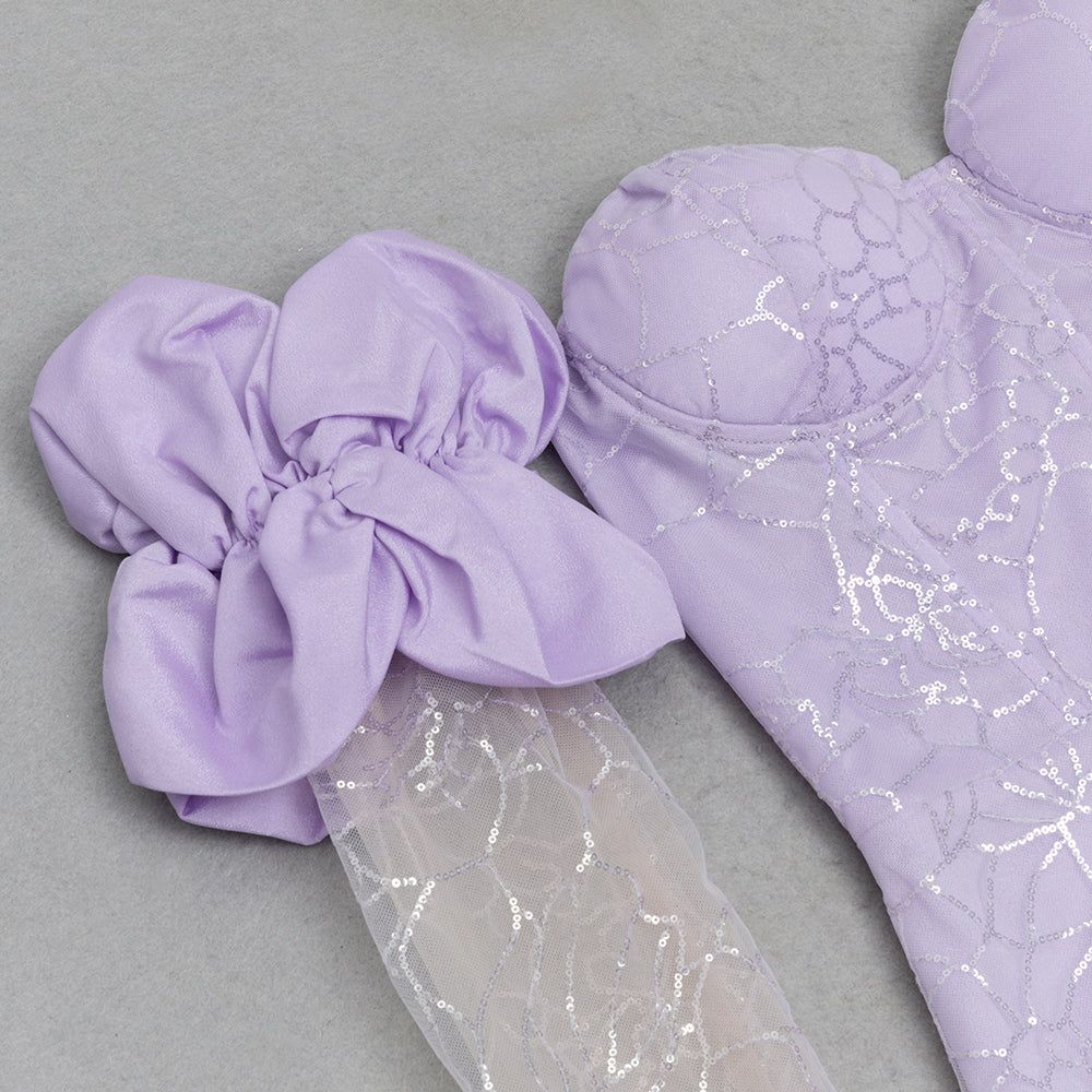 Sexy Plunge Lace Princess Sleeve Maxi Dress