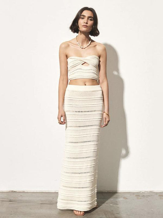 Cutout See-through Hip Wrap Two Piece Set