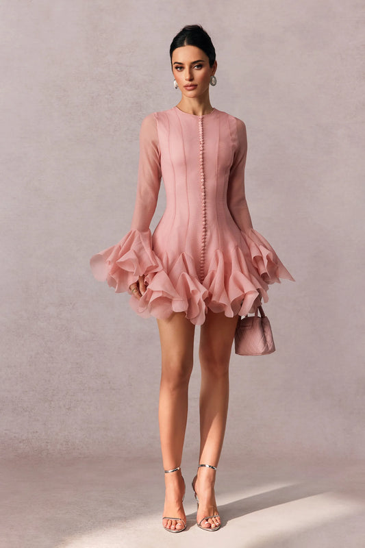 Fairy among Flowers Themed Puff Hem Bodycon Mini Dress