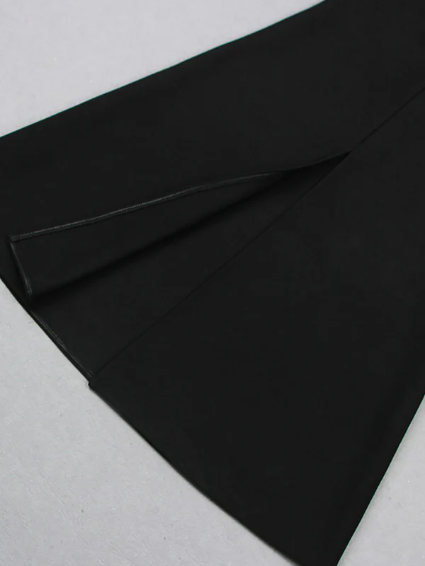 Ostrich Fur One Shoulder Bandage Dress